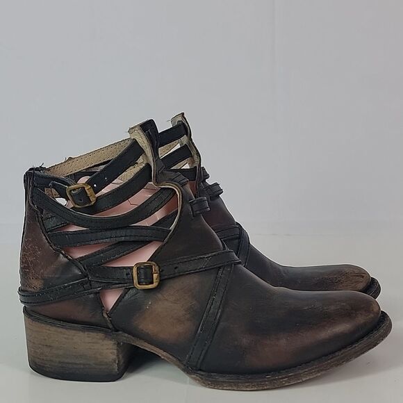 Freebird By Steven Stair Distressed Leather Women's Ankle Boots - Picture 2 of 12
